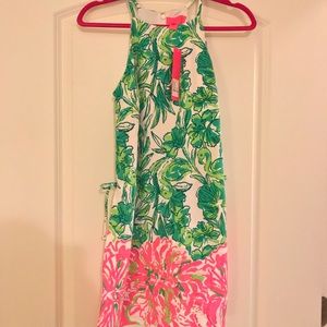 Lilly Pulitzer Pearl Romper Flamingle Engineered